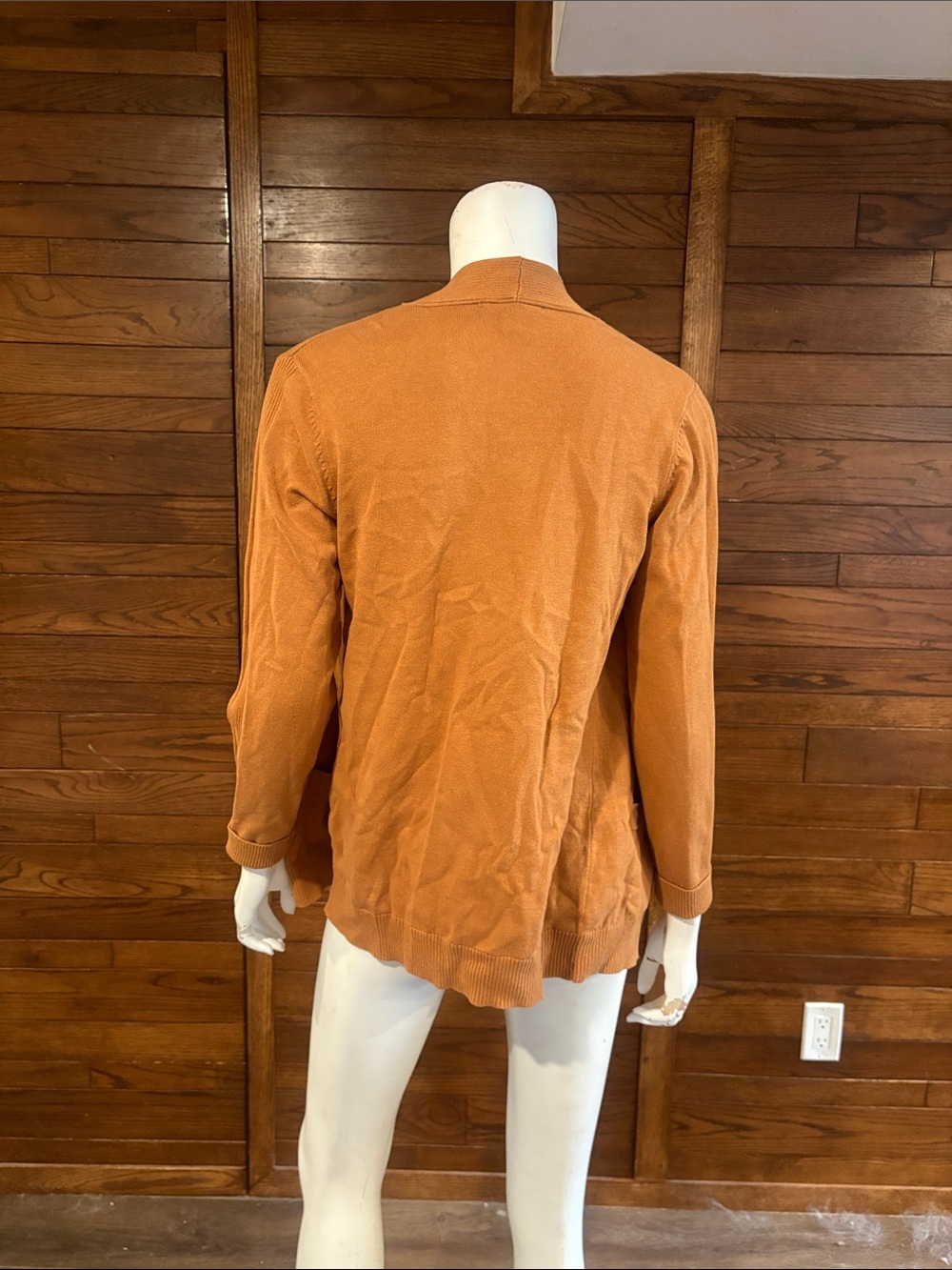 Northern Reflections Rust-Orange Open Front Cardigan - Picture 3 of 4